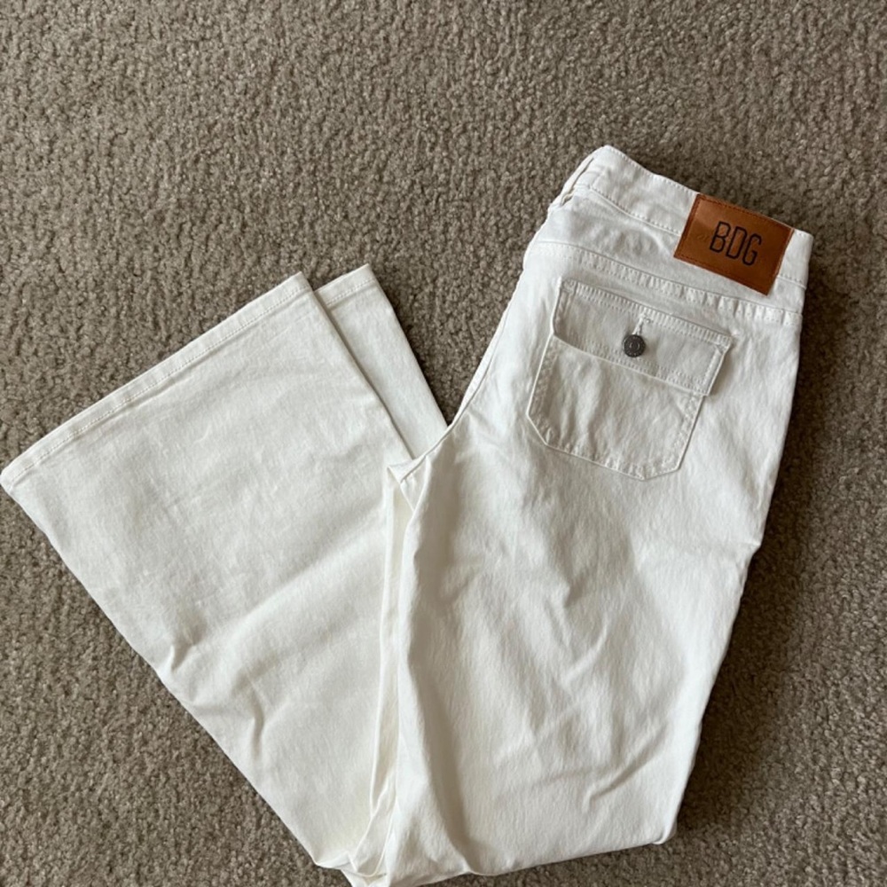 BDG low rise white flare pants